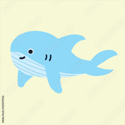 a cute blue shark design vector