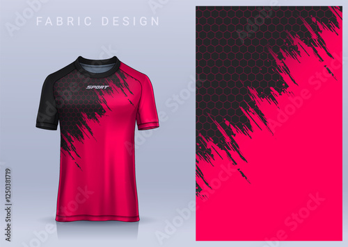 Fabric textile design for Sport t-shirt, Soccer jersey mockup for football club. uniform front view.	