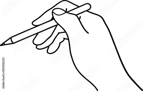 Hand Holding Pencil, Drawing, Sketching, Writing, Art, Design, Illustration, Creativity, Line Art, G