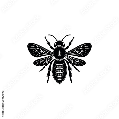 bee silhouette logo vector line art logo design