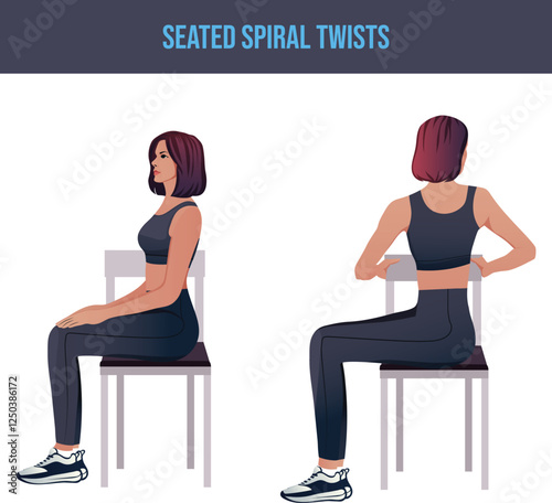 chair exercise,Seated Spiral Twists