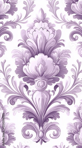 Elegant purple damask wallpaper pattern