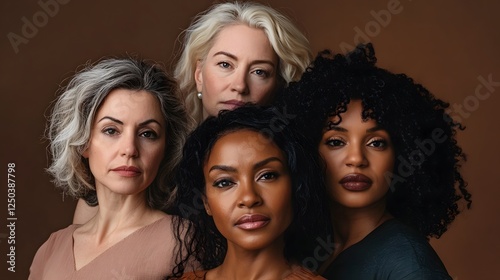Portrait of Four Diverse Women: Celebrating Beauty, Strength, and Unity