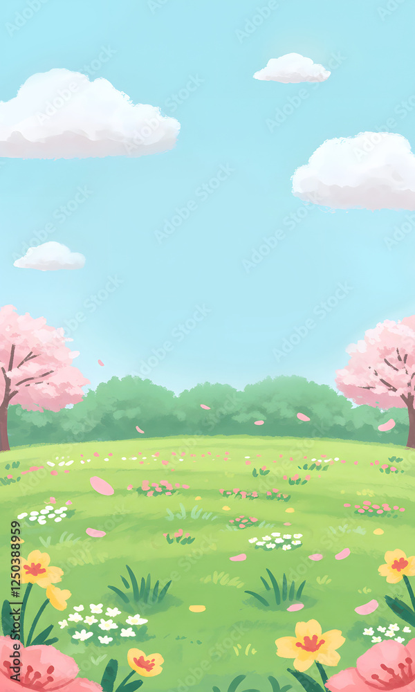 a warm flower field on a spring day a warm flower field on a spring day
