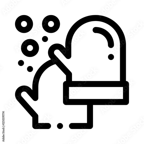 Oven mitt line icon