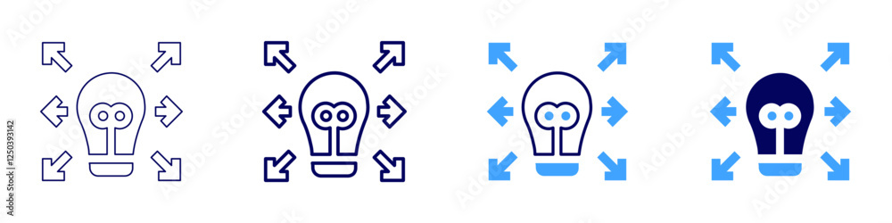 Disruptive innovation icon in 4 different styles. Thin Line, Line, Bold Line, Duotone. Duotone style. Editable stroke Disruptive innovation icon in 4 different styles. Thin Line, Line, Bold Line, Duotone. Duotone style. Editable stroke