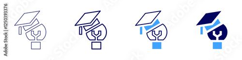 Innovation acceleration icon in 4 different styles. Thin Line, Line, Bold Line, Duotone. Duotone style. Editable stroke