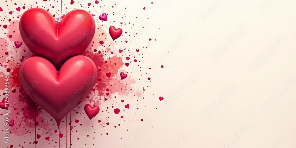 valentine's and wedding day poster,card,banner design, Modern Artistic Collage Abstract Hearts Splashes for valentine with copy space. valentine's and wedding day poster,card,banner design, Modern Artistic Collage Abstract Hearts Splashes for valentine with copy space.