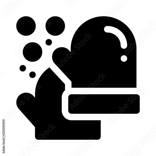 Oven mitt glyph icon