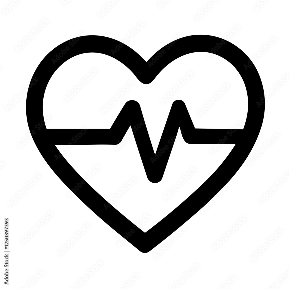 Minimalistic Black Heartbeat Icon Minimalistic Black Heartbeat Icon