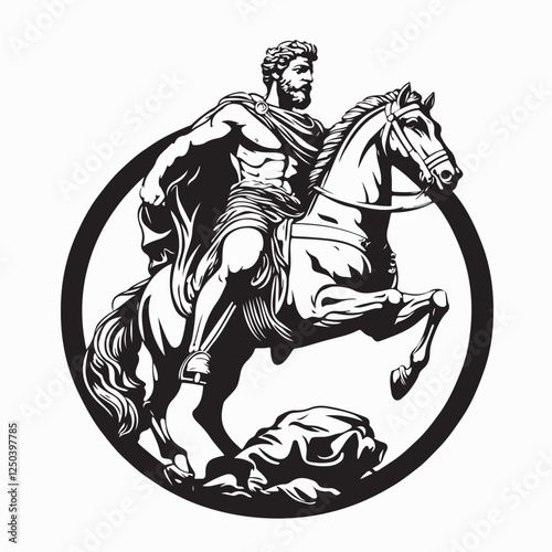 Ancient Horse Riding Roman image vector isolated on white background.