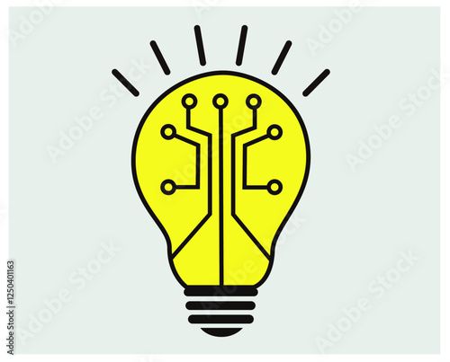 Light bulb with idea in one continuous line drawing. Brainstorm symbol and creative mind concept in simple linear style. Editable stroke. Doodle Vector illustration