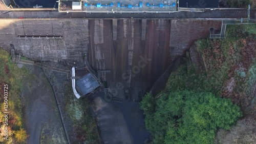 Wallpaper Mural Aerial View Of Spillway And Lake On Poulaphouca Reservoir In Wicklow, Ireland. Torontodigital.ca