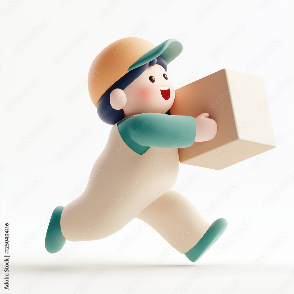 Cute Delivery Character,3D Illustration Style
Cute Delivery Character,3D Illustration Style