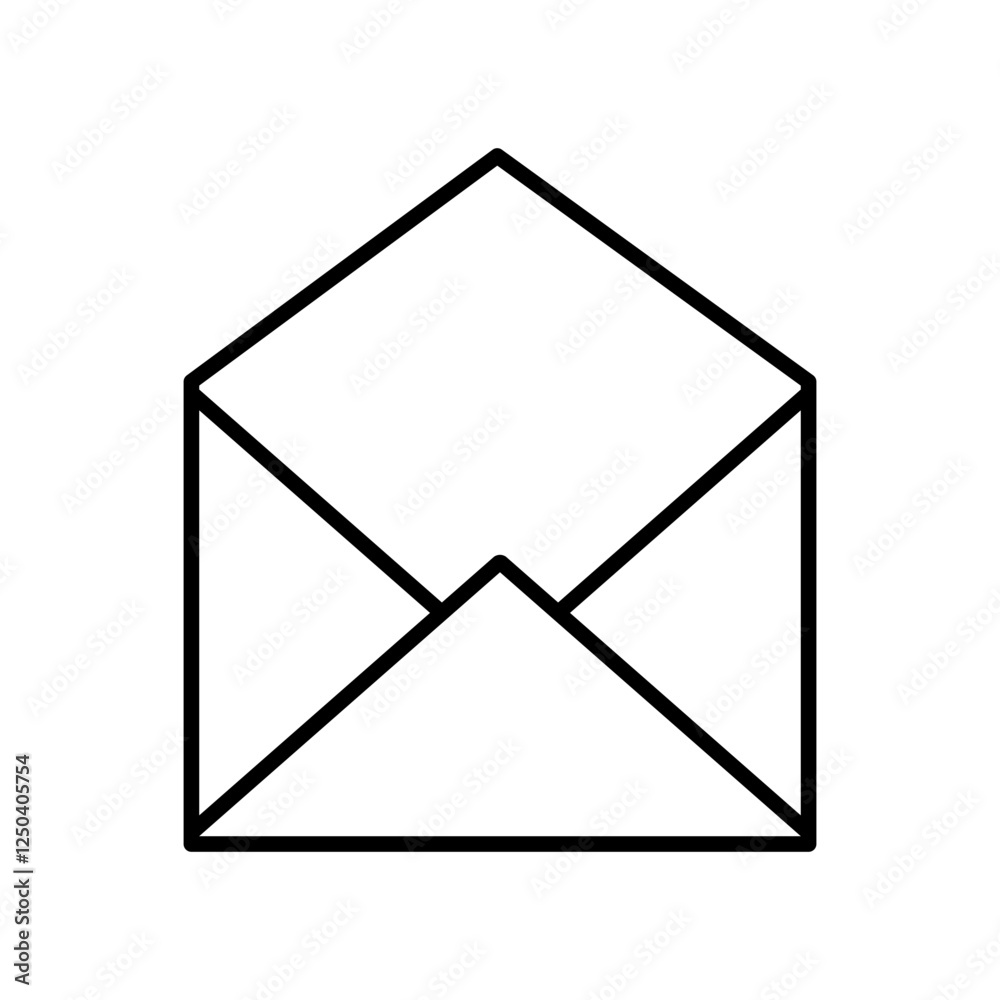 open mail line icon open mail line icon