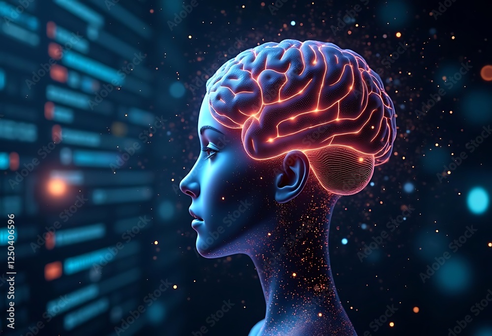 Obraz premium Innovative Digital Neural Connections Representing Advanced AI and Human Intelligence