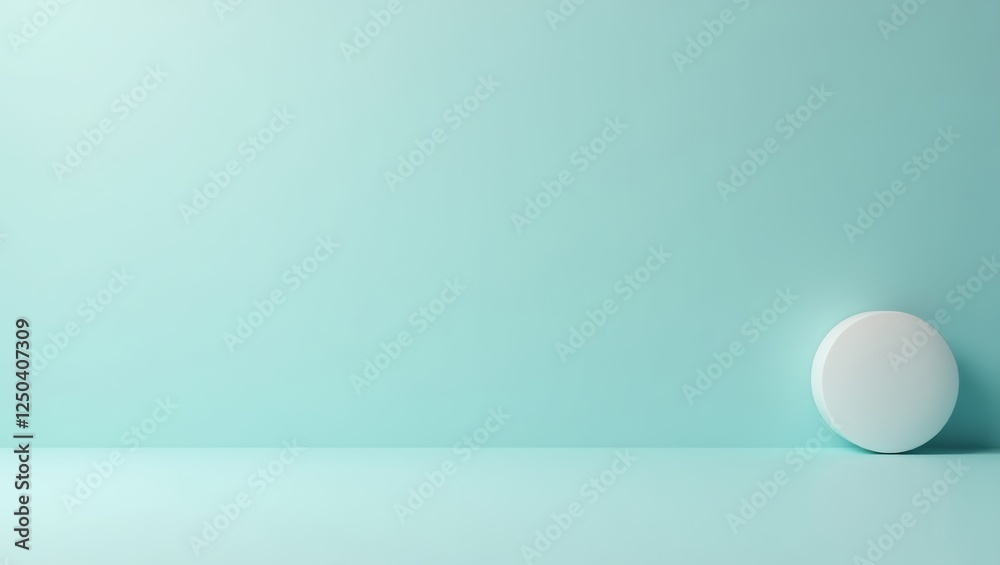 Pastel Minimalism: A single, pristine white cylinder rests gently against a serene, light teal backdrop, creating a minimalist composition ideal for product displays or design inspiration. Pastel Minimalism: A single, pristine white cylinder rests gently against a serene, light teal backdrop, creating a minimalist composition ideal for product displays or design inspiration.