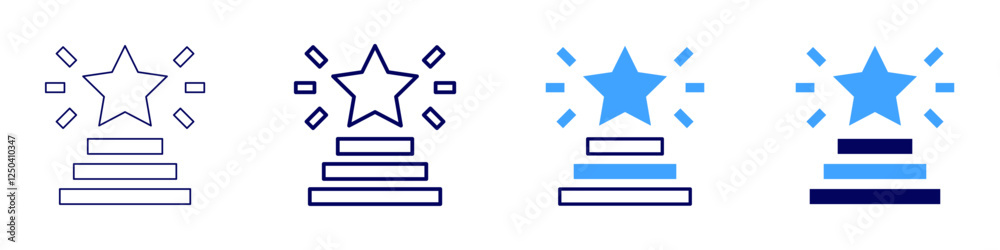 Academic excellence achievement icon in 4 different styles. Thin Line, Line, Bold Line, Duotone. Duotone style. Editable stroke Academic excellence achievement icon in 4 different styles. Thin Line, Line, Bold Line, Duotone. Duotone style. Editable stroke
