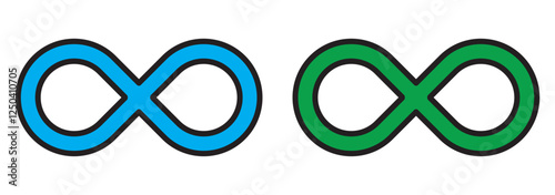Print infinity symbol black - simple with discontinuation - isolated . 1176