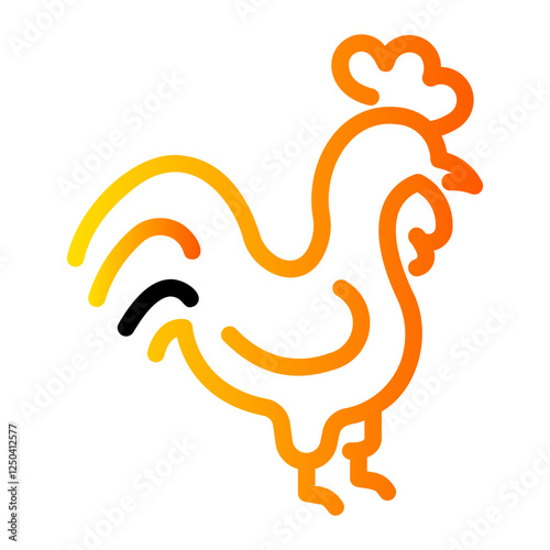 chicken Line Gradient Icon