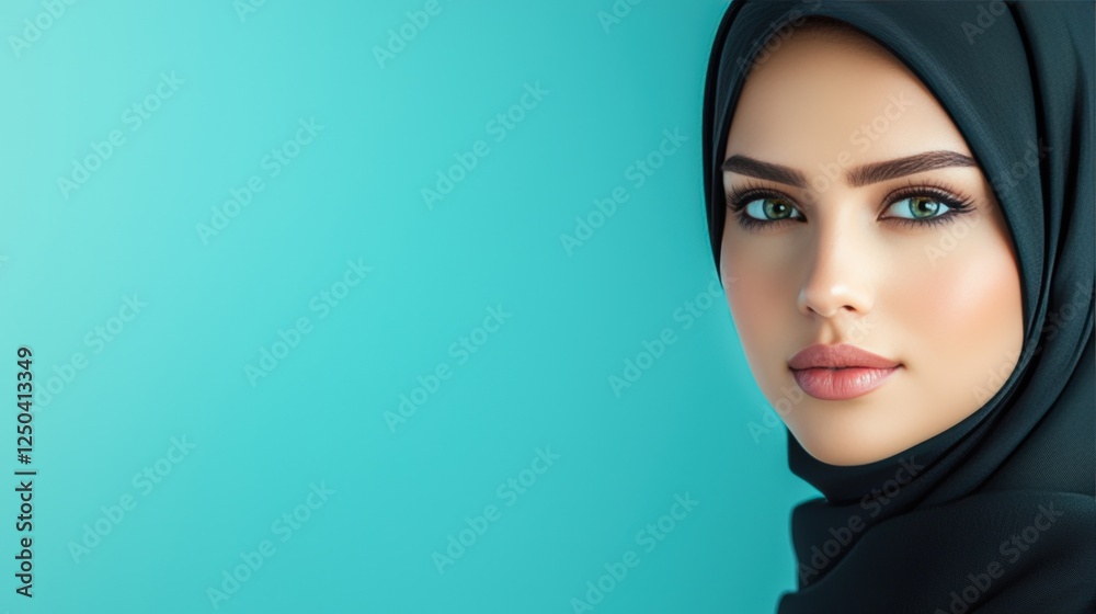 Captivating Portrait of a Young Woman in a Stylish Hijab Captivating Portrait of a Young Woman in a Stylish Hijab