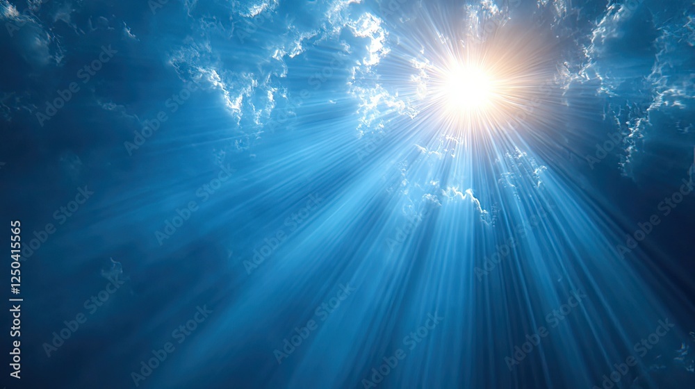 Fototapeta premium A radial burst background featuring soft shades of light blue radiating from a central point,