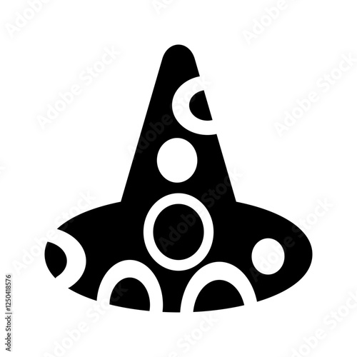  A gothic-style witch hat with a wide brim and sharp tip, perfect for dark fantasy settings.