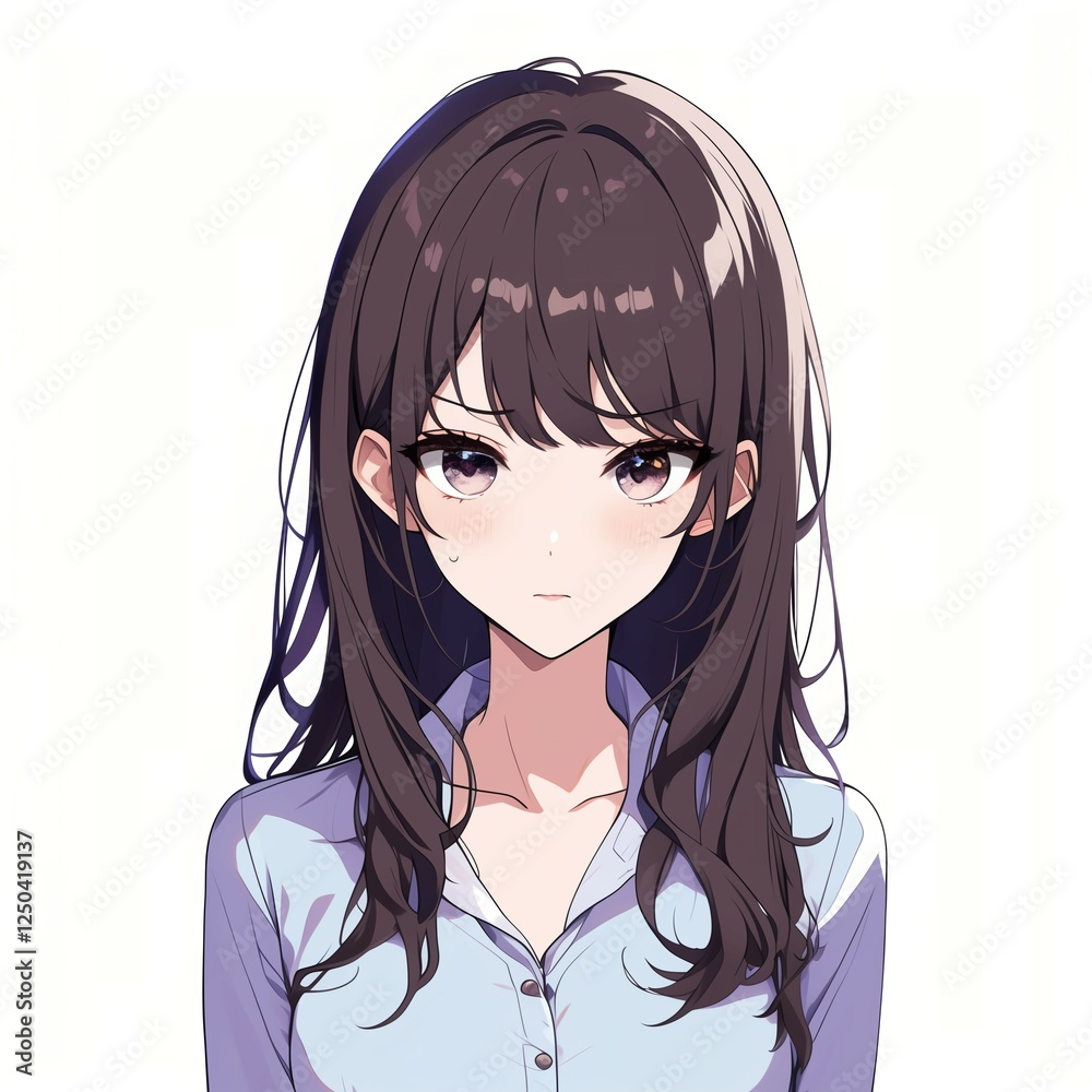 アニメ調の美少女の切り抜き用素材