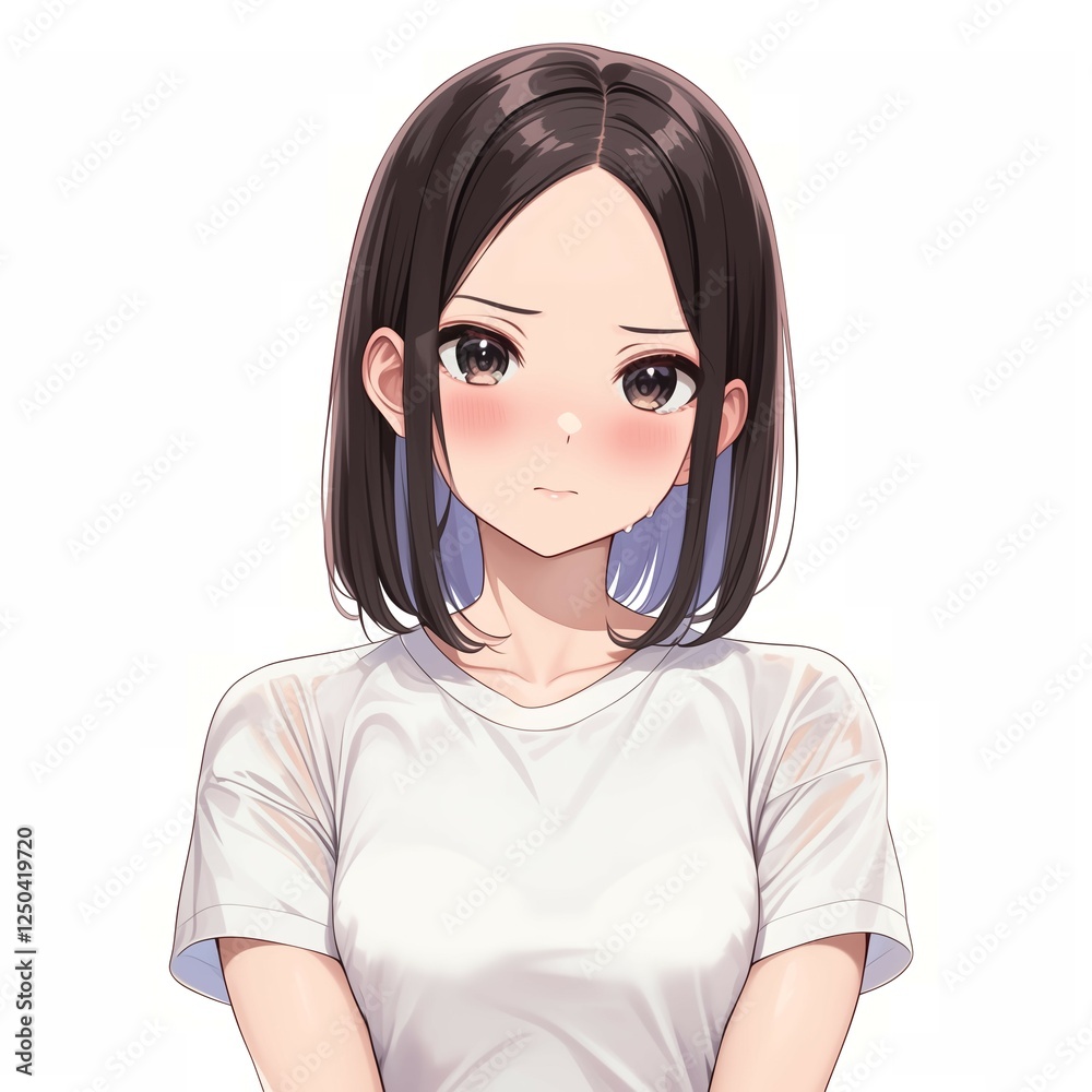 アニメ調の美少女の切り抜き用素材 アニメ調の美少女の切り抜き用素材
