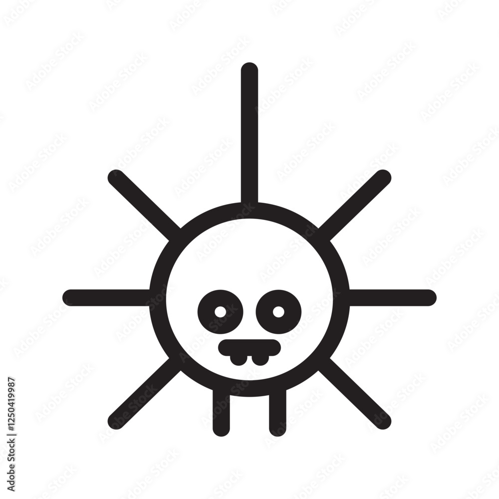 Obraz premium A spooky black spider crawling on a web, ideal for creepy or Halloween-themed designs.