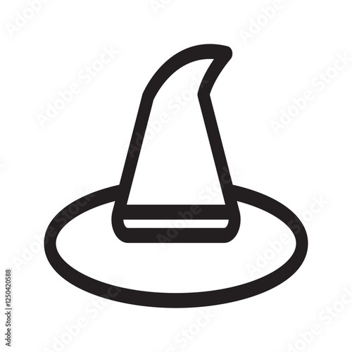  A sleek witch hat with a modern twist, featuring a smooth black texture and minimalistic design.
