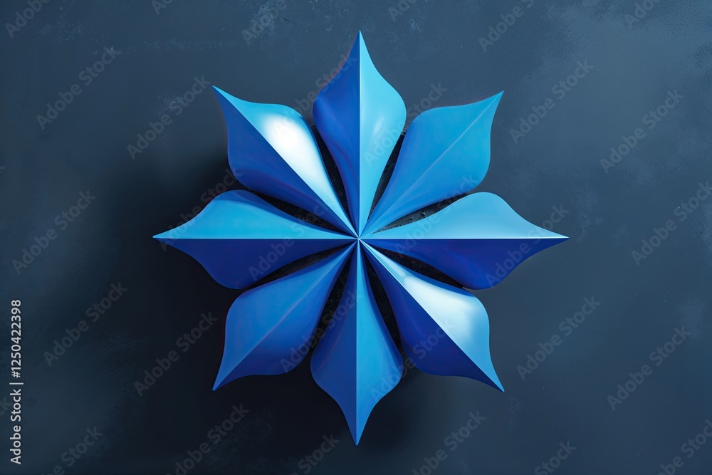 Bright Azure Kaleidoscope with Shadowed Graphite Blue Backdrop for Contemporary Visual Accents