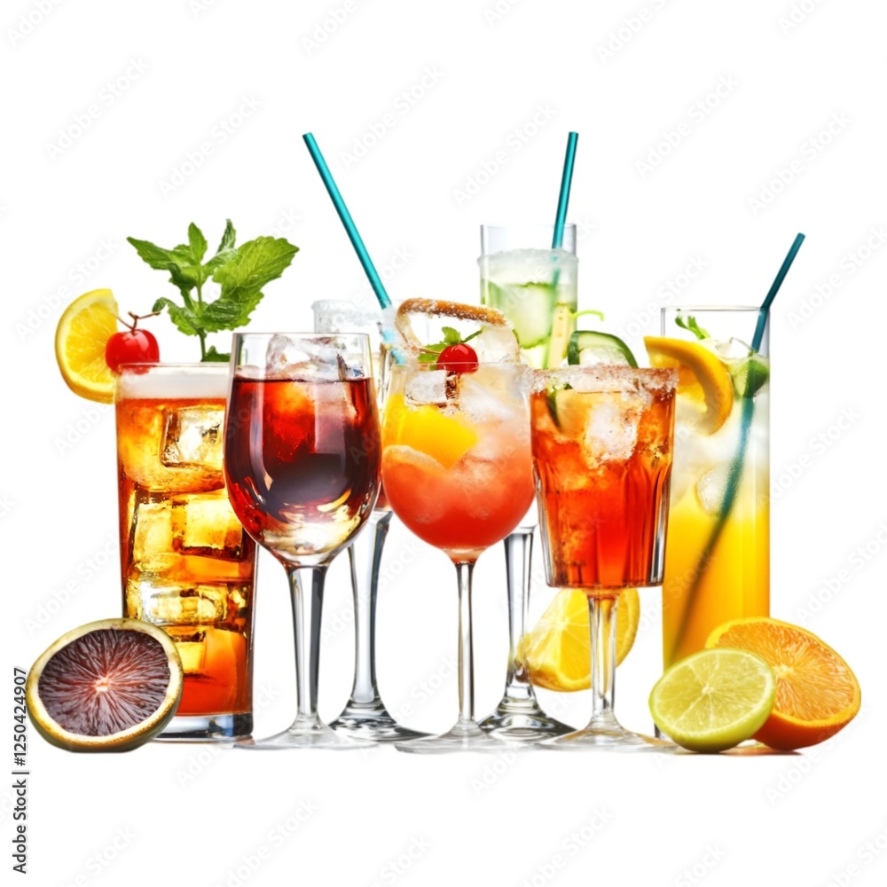 Fresh Fruit Juice in Glass Isolated on Transparent Background Fresh Fruit Juice in Glass Isolated on Transparent Background