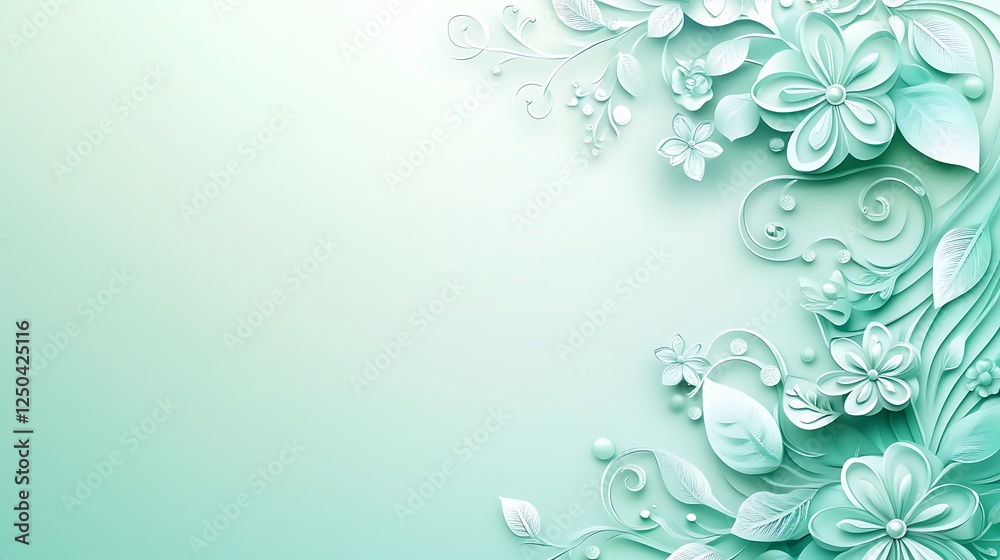 Elegant Paper Flowers and Leaves Design Elegant Paper Flowers and Leaves Design