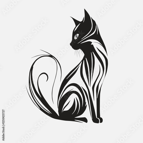 Wallpaper Mural silhouette cute and adorable cat. Torontodigital.ca