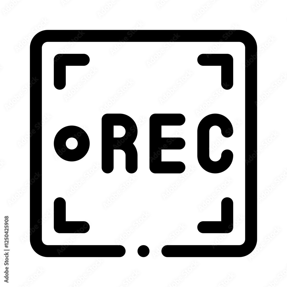 Record button line icon Record button line icon