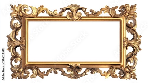 Ornate Vintage Gold Picture Frame with Intricate Leaf Designs