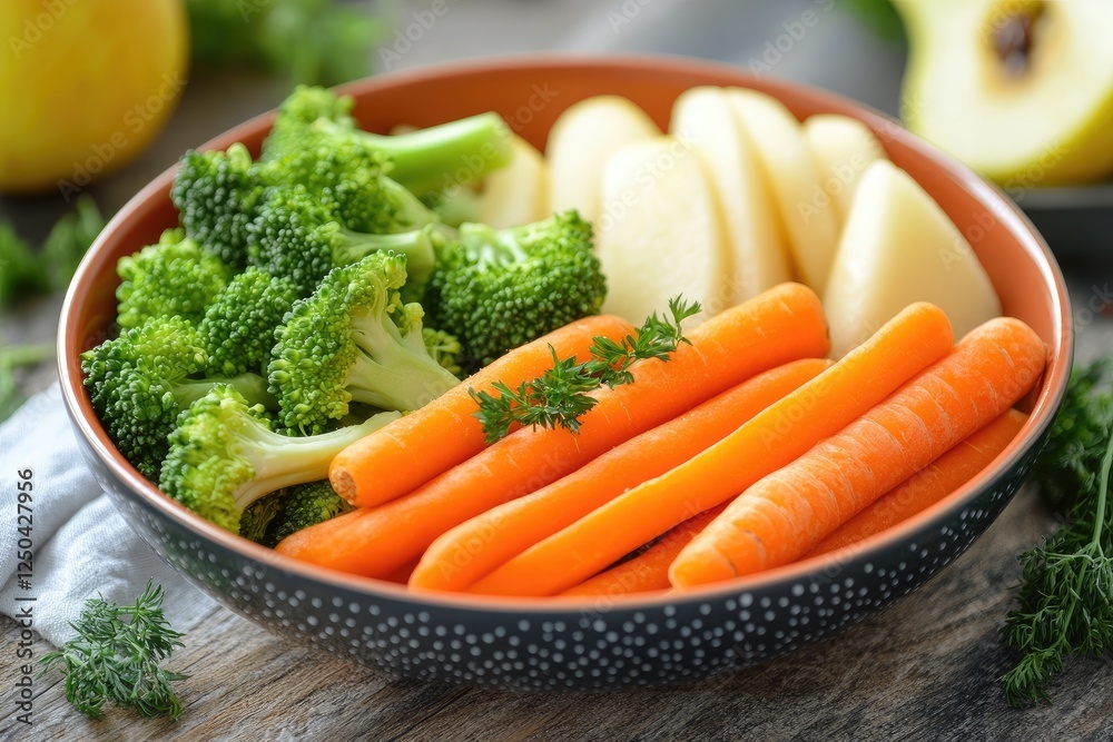 Fresh vegetables in a rustic bowl arrangement Fresh vegetables in a rustic bowl arrangement