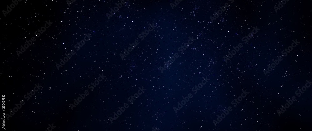 Fototapeta premium A cinematic shot of a stylishly atmospheric background featuring a dense, starlit night sky rendered in deep blues, purples, and blacks, creating a sense of depth and mystery.