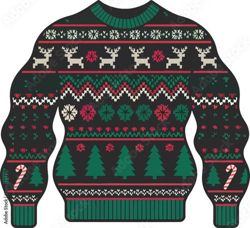 Ugly Sweaters Christmas deer print mockup design