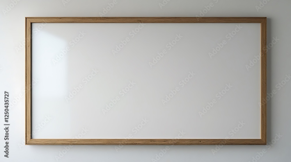 Clean Whiteboard with Wood Frame for Business Presentation Template Clean Whiteboard with Wood Frame for Business Presentation Template