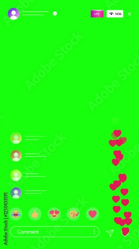 Instagram Live Screen Animation HD Vertical On Green Screen