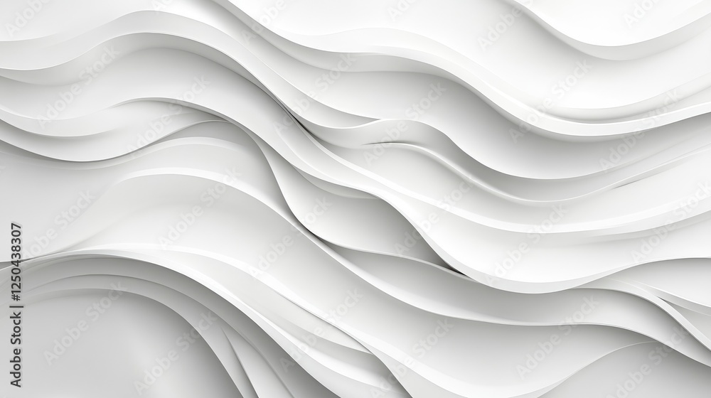 Obraz premium Abstract White Waves Background for Modern Design Projects
