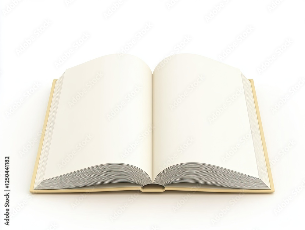 Open book, blank pages, studio shot, white background, education Open book, blank pages, studio shot, white background, education