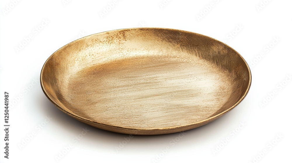 A simple, round, golden-brown plate with a smooth surface, displaying subtle variations in color and texture. A simple, round, golden-brown plate with a smooth surface, displaying subtle variations in color and texture.