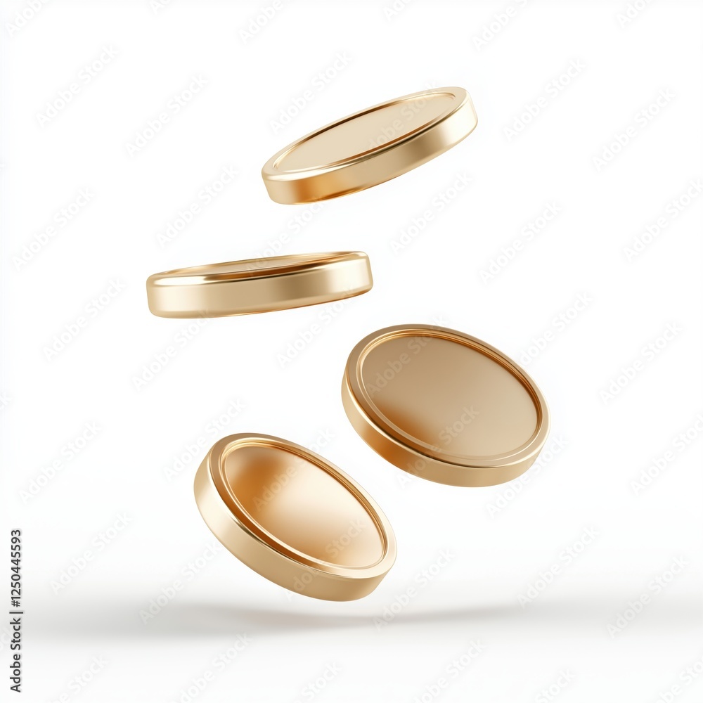 Floating Gold Coins on White Background
Floating Gold Coins on White Background