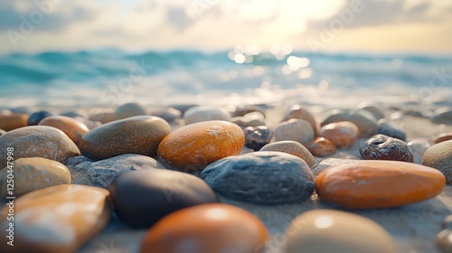 A mosaic of natures artistry on the shore