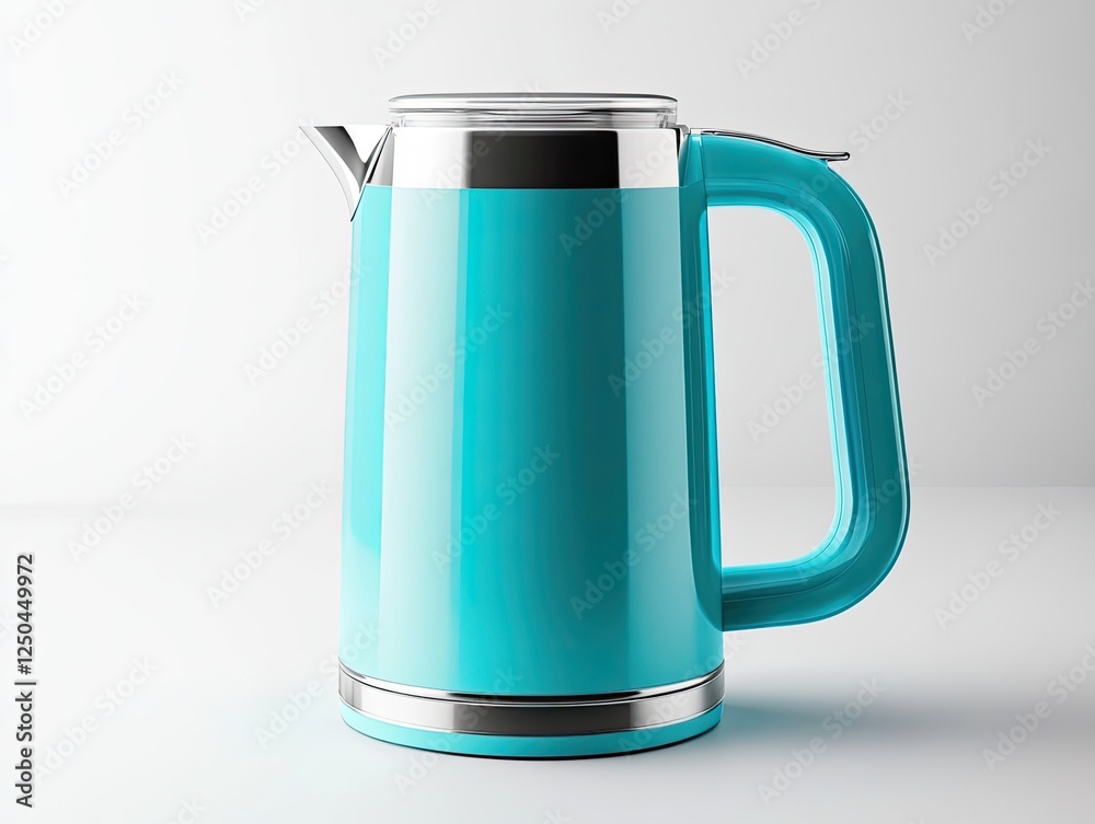 Elegant Turquoise Electric Kettle Isolated on a Minimalist White Background Elegant Turquoise Electric Kettle Isolated on a Minimalist White Background