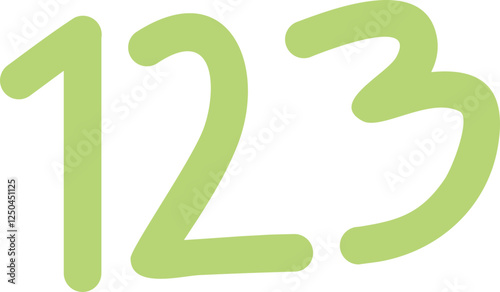 Colorful Handwritten Numbers 1, 2, 3