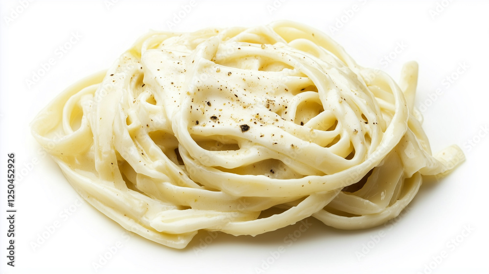 Alfredo sauce on white background Alfredo sauce on white background